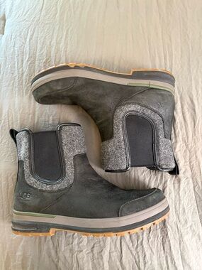 UGG Leather/Gray Felt Waterproof Chelsea Boot. Size 12.